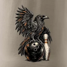 Bowling havran s koulí a kuželkou