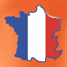 Francouzská vlajka mapa obrys