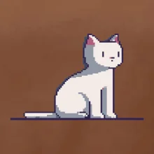 Kočka bílá pixel