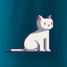 Kočka bílá pixel