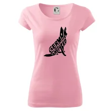 Německý ovčák sedící napis