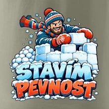 Rodinná vánoční trička - Stavím pevnost táta sněhová bitva