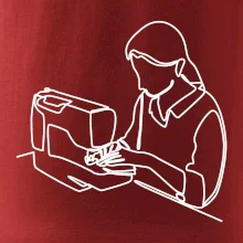 Švadlena a šicí stroj jedním tahem