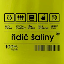 Čárový kód - řidič šaliny