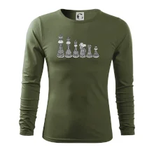 Šachové figurky v řadě - kreslené