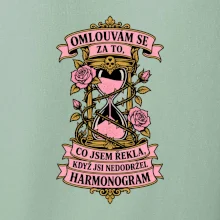 Omlouvám se za to, co jsem řekla, když jsi nedodržel harmonogram