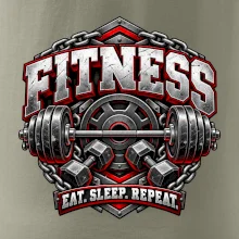 Fitness činka a závaží eat sleep repeat