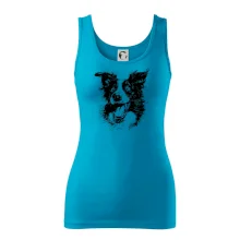 Černobílá karikatura Border kolie