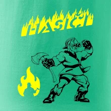 Hasič stojící - nápis hasiči - Velký nápis  na zádech