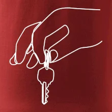 Klíče a ruka jedním tahem