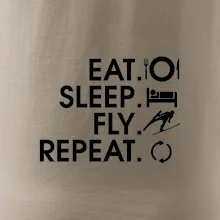 Eat sleep fly repeat - skoky na lyžích