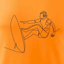 Surfař na vlně jedním tahem