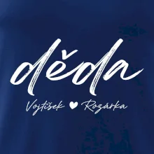 Děda Tričko se jmény dětí psací písmo