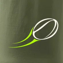 Minimalistický ragbyový míč v pohybu