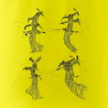 Zkroucený stožár vysokého vedení