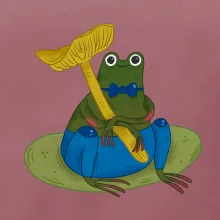 Žába s houbou  (studio-arte.cz)