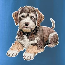 Lagotto romagnolo ležicí vyšívaný na prsu