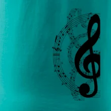 Houslový klíč a noty