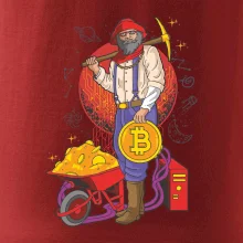 Horník těží bitcoiny