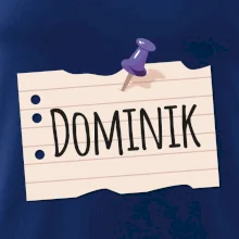 Papírek se jmenovkou - prso - vlastní jméno