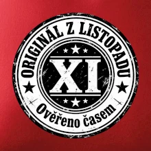 Originál z listopadu černobílá pečeť XI