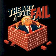 Donald Trump zazděný ve vlastní zdi