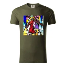 Vitráž - Ježíš a kříž