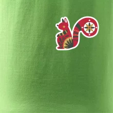 Folklor na prsu veverka