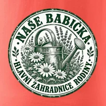 Naše babička hlavní zahradnice rodiny vintage konev