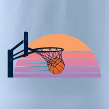 Retro západ slunce a basketbalový koš