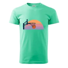 Retro západ slunce a basketbalový koš