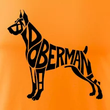 Doberman - nápis v tělě