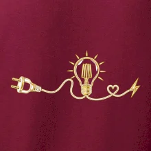 Elektrická zástrčka žárovka a srdce
