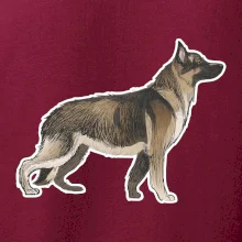 Německý ovčák - hnědý kreslený