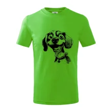 Černobílá karikatura bígl