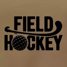 Field hockey míček a nápis