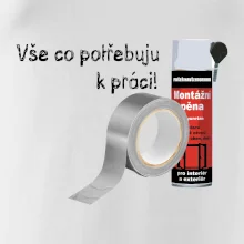 Pěna  a páska - vše co potřebuji k práci