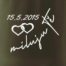 Mikina miluju tě s datumem na rukávu