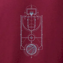 Technický nákres basketbalového hřiště
