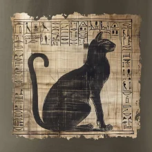 Egyptské hieroglyfy kočka