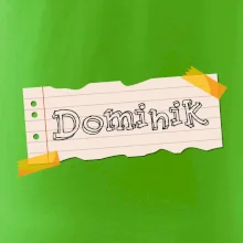 Papírek se jmenovkou - vlastní jméno