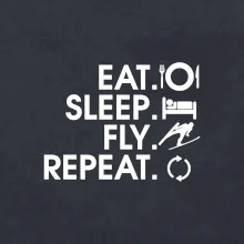 Eat sleep fly repeat - skoky na lyžích