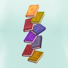 Knihomol letící knihy