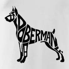 Doberman - nápis v tělě
