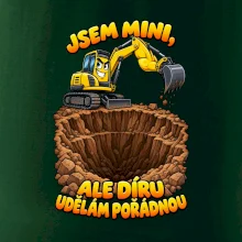 Mini bagr udělá pořádnou díru