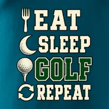 Eat sleep golf repeat typografie