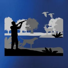 Lovec a ohař v lese