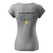 Elektrikář - hlavní jistič - Nápis na zádech