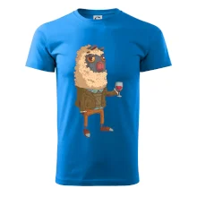 Alpaka s vínem muž