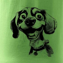 Černobílá karikatura bígl